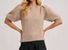 Bluivy Puff Sleeved Sweater Top In Oatmeal In Neutral