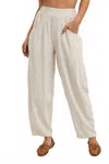 Bluivy Relax Barrel Pants In Oatmeal In Neutral