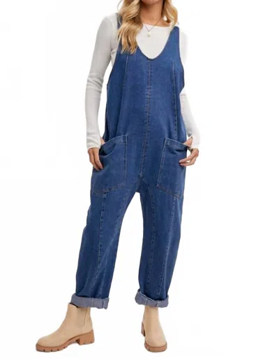 Bluivy Relaxed Fit Denim Jumpsuit In Medium Wash In Multi
