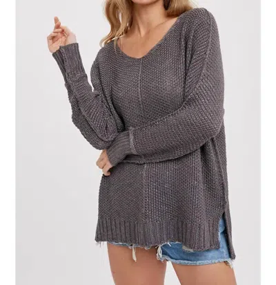 Bluivy Reverse Seam Loose Fit Sweater In Slate In Gray
