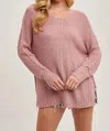 Bluivy Reverse Seam Sweater In Mauve In Pink
