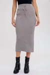 Bluivy Ribbed Knit Midi Skirt In Dk. Grey In Multi