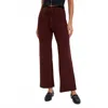 Bluivy Ribbed Sweater Knit Pants In Chocolate In Burgundy