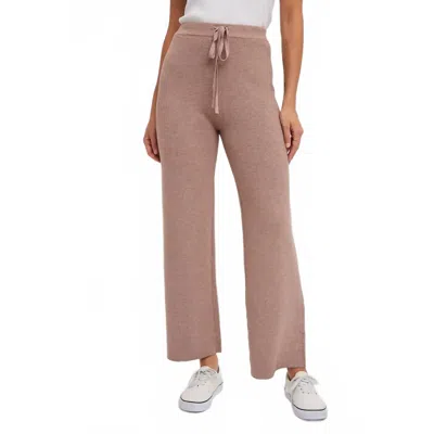 Bluivy Ribbed Sweater Knit Pants In Latte In Multi