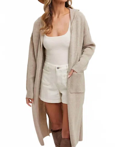 Bluivy Rowan Longline Hoodie Cardigan In Oatmeal In Neutral