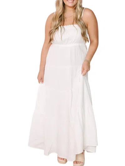 Bluivy Ruffle Trim Sundress In White