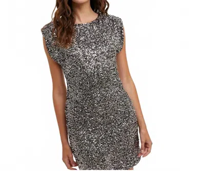 Bluivy Sequin Mini Dress In Silver In Gray