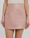 Bluivy Shiloh Pleather Skirt In Pink In Pink
