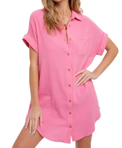 Bluivy Shirt Dress In Barbie Pink In Multi