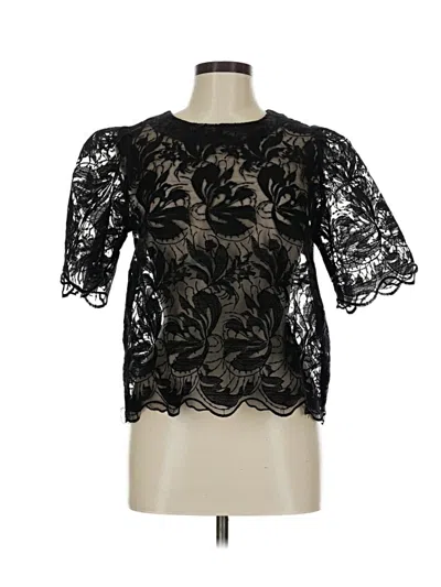 Pre-owned Bluivy Short Sleeve Blouse In Black