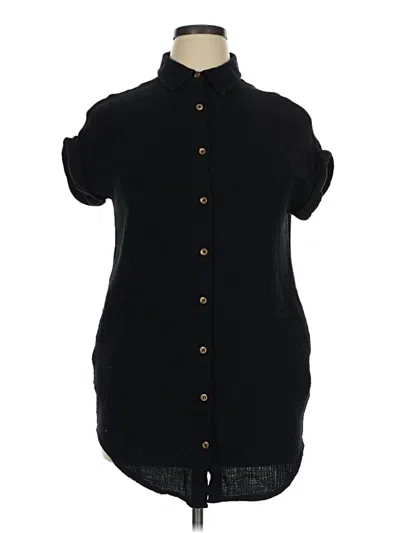 Pre-owned Bluivy Short Sleeve Blouse In Black