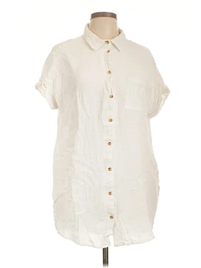 Pre-owned Bluivy Short Sleeve Button Down Shirt In Ivory