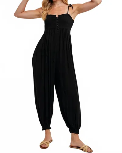 Bluivy Shoulder Tie Jumpsuit In Black