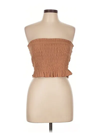 Pre-owned Bluivy Sleeveless Top Brown Strapless Neckline Tops
