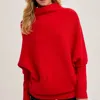 Bluivy Slouch Neck Dolman Pullover In Red In Red