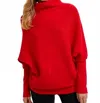 Bluivy Slouch Neck Dolman Pullover In Ruby In Red