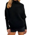 Bluivy Slouch Neck Dolman Pullover Sweater In Black In Black