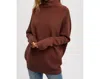 Bluivy Slouch Neck Dolman Sweater In Chocolate In Brown