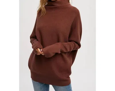 Bluivy Slouch Neck Dolman Sweater In Chocolate In Brown