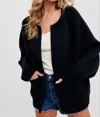 Bluivy Stacie Open Front Cardigan In Black In Black