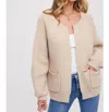 Bluivy Stacie Open Front Cardigan In Taupe In Grey