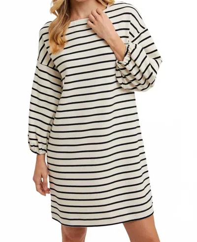 Bluivy Stripe Knit Mini Dress In Ivory In Multi