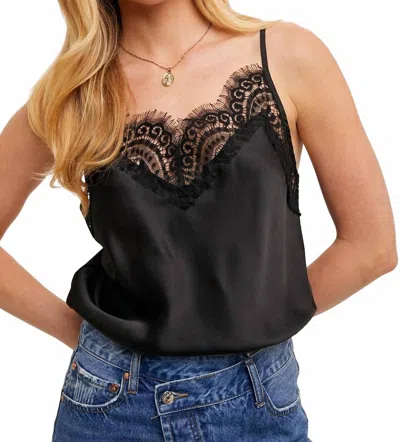 Bluivy Sylvie Silky Lace Trim Camisole In Black