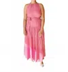 Bluivy Tatiana Halter Dress In Dusty Rose In Multi