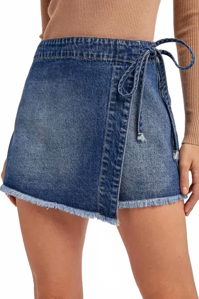 Bluivy Taylor Denim Skort In Medium Wash In Blue