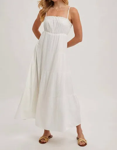 Bluivy Tiered To Perfection Midi Dress In Ivory In White