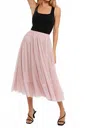 Bluivy Tulle Midi Skirt In Dusty Pink In Pink