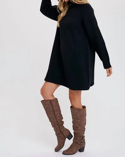 Bluivy Turtleneck Sweater Dress In Black