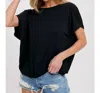 Bluivy Twisted Back With T-strap Jersey Top In Black