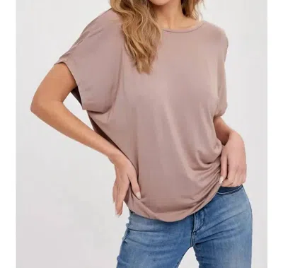 Bluivy Twisted Back With T-strap Jersey Top In Mocha In Brown