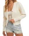 Bluivy V-neck Button Down Cardigan In Cream In White