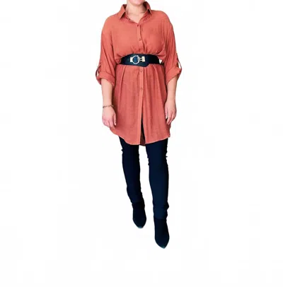 Bluivy Virginia Longline Top In Terracota In Red