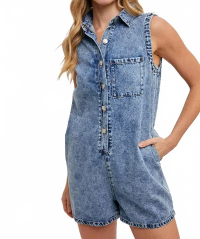 Bluivy Warmer Days Denim Romper In Blue