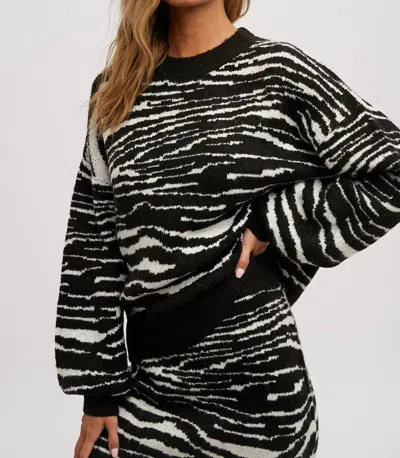 Bluivy Wild At Heart Zebra Sweater In Black In Multi
