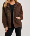 Bluivy Women's Button Down Fleece Sherpa Jacket In Coco In Brown