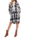 Bluivy Women's Flannel Plaid Longline Shacket In Black Plaid In Multi