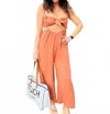 Bluivy Women's Suspender Pant Jumpsuit Set In Clay In Pink