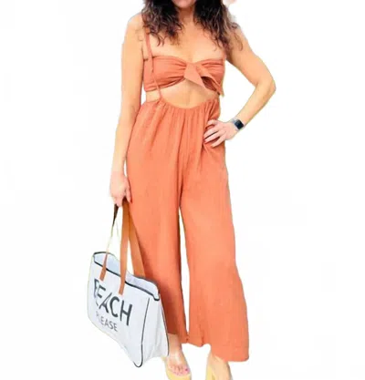 Bluivy Women's Suspender Pant Jumpsuit Set In Clay In Pink