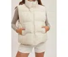 Bluivy Zip Front Puffer Vest In Ecru In Neutral