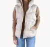 Bluivy Zipper Down Puffer Hooded Vest In Mushroom In Gray
