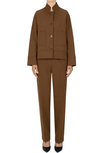 Blukey Blazer And Trousers Suit In Brown