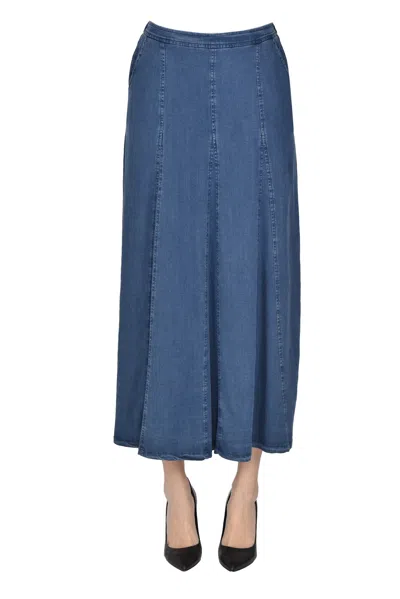 Blukey Denim Skirt In Brown