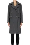 Blukey Double-breasted Coat In Charcoal