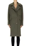 Blukey Double-breasted Coat In Olive Green