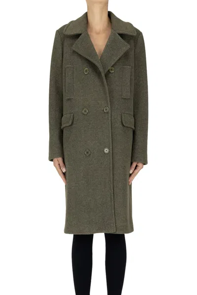 Blukey Double-breasted Coat In Olive Green