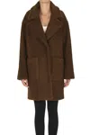 Blukey Eco-fur Coat In Multi